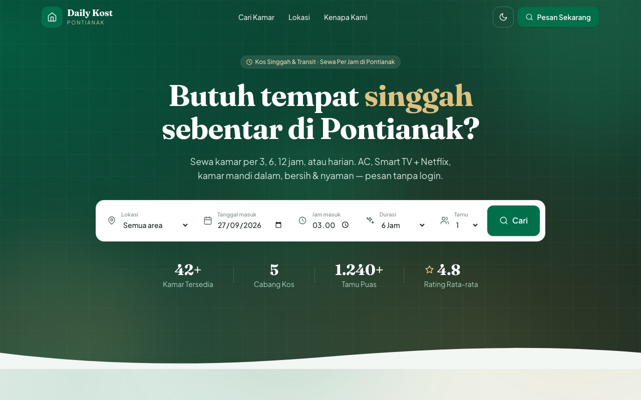 Daily Kost on desktop
